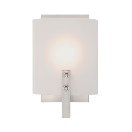 Westinghouse Fixture Wall 60W Enzo James, Brushed Nickel Forsted Curved Glassass 6369500